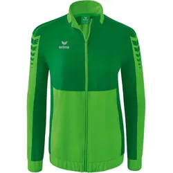 Erima Präsentationsjacke Six Wings (100% Polyester, Stehkragen, taillierter Schnitt) grün/smaragd Damen