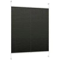 DécoProfi Plissee Plissee Klemmfix ohne Bohren, blickdicht, ohne Bohren, verspannt, Klemmfix, Stufenlos verstellbar schwarz 40 cm x 220 cm