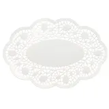 Papstar 500 Mokkadeckchen oval 18 cm x 13 cm weiss
