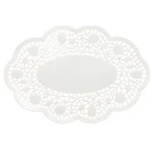 Papstar 500 Mokkadeckchen oval 18 cm x 13 cm weiss