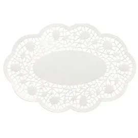 Papstar 500 Mokkadeckchen oval 18 cm x 13 cm weiss