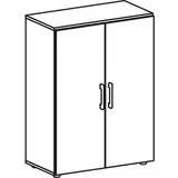 geramöbel Aktenschrank Flex, S-383102-LL lichtgrau 2 Fachböden 80,0 x 42,0 x 110,4 cm