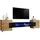 komodee Merano Lowboard 230 cm Schwarz/Blau Glas/Spanplatte