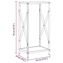 vidaXL Kaminholzregal Kaltgewalzter Stahl 34 x 25 x 70 cm Schwarz