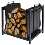 Kaminer Kaminholzständer aus Metall mit Kaminholztasche Feuerholzregal Innen/Außen 24628