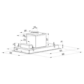 Cecotec Bolero Flux Tir 908000 Dunstabzugshaube 90 cm Silber