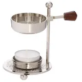 Nklaus Verstellbares Räucherstövchen Weihrauchbrenner Messing mit Holzgriff vernickelt Räuchergefäß 1521