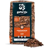 GALAMIO Pinienrinde Grob 25-40mm 60l Sack 1 Paket Pinienmulch Pinienerde Rindenmulch Pinienborke Pinie Mulch Bark Rinde Für Pflanzen Garten Terrarium Dekorativer Bodenbelag Paligo