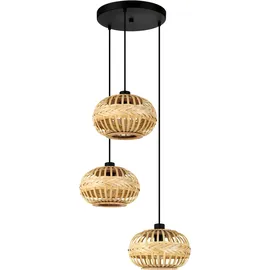 EGLO Amsfield 3-flg. Ø 48 cm rund Schwarz/Braun Metall