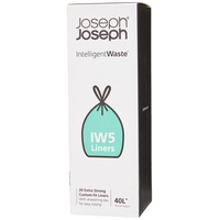 Joseph Joseph Deutschland GmbH Joseph Joseph Intelligent Waste - Abfallbeutel mit perfekter Passform, 20 Stück, 20 Liter - schwarz, 7.8 x 7.8 x 22 cm