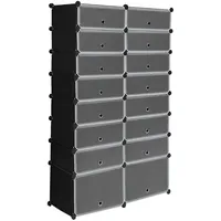 Woltu DIY Schuhschrank mit Tür Schuhablage 16 Fächer aus
