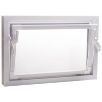 ACO Nebenraumfenster Kippfenster Einfachglas Fenster weiß Kellerfenster 60 x 40 cm