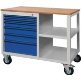 KLW LUTZ Klw-lutz Betriebseinrichtungen Werkbank PW700 B885xT700xH805mm Buche Multipl. lichtgrau/enzianblau 2 Schubl.