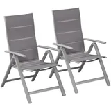 Merxx Taviano Klappsessel 59 x 73 x 109 cm silber 2 St.