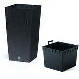 50cm Pflanzschale Rattan Optik Blumentopf Übertopf Kübel Blumenkübel anthrazit