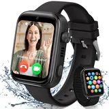 XINGHESF Kinder Smartwatch mit GPS und Telefon, 1.83''HD 4G Smartwatch Kinder mit Videoanruf, WiFi, SOS, Whatsappp, Musik, Wecker, Schulmodus, IP67 Wasserdicht - Smart Watch Kinder mit 2 Armbändern
