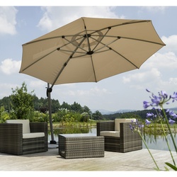 SCHNEIDER SCHIRME Ampelschirm »Rhodos Rondo«, rund, Sonnenschutzfaktor: 50+ - beige