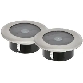 Konstsmide 2er-Set Solar LED-Bodenspot Edelstahl Ø 11cm je Spot bis 100kg belastbar grau
