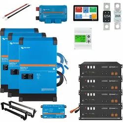 HUSATECH PowerSet 3 Phasig mit Victron MultiPlus-II 48/5000/70-50 und 19,2 kWh Pylontech US5000 Speicher