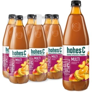 hohes C Multivitamin (6 x 1l), 100% Saft, Apfel, Orange, Ananas, Maracuja, Mango, 9 Vitamine, ohne Zuckerzusatz laut Gesetz, vegan, mit recyceltem PET