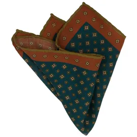 bgents Einstecktuch Handrolliertes Einstecktuch aus Wolle mit geometrischem Muster, Geometrischem Muster grün