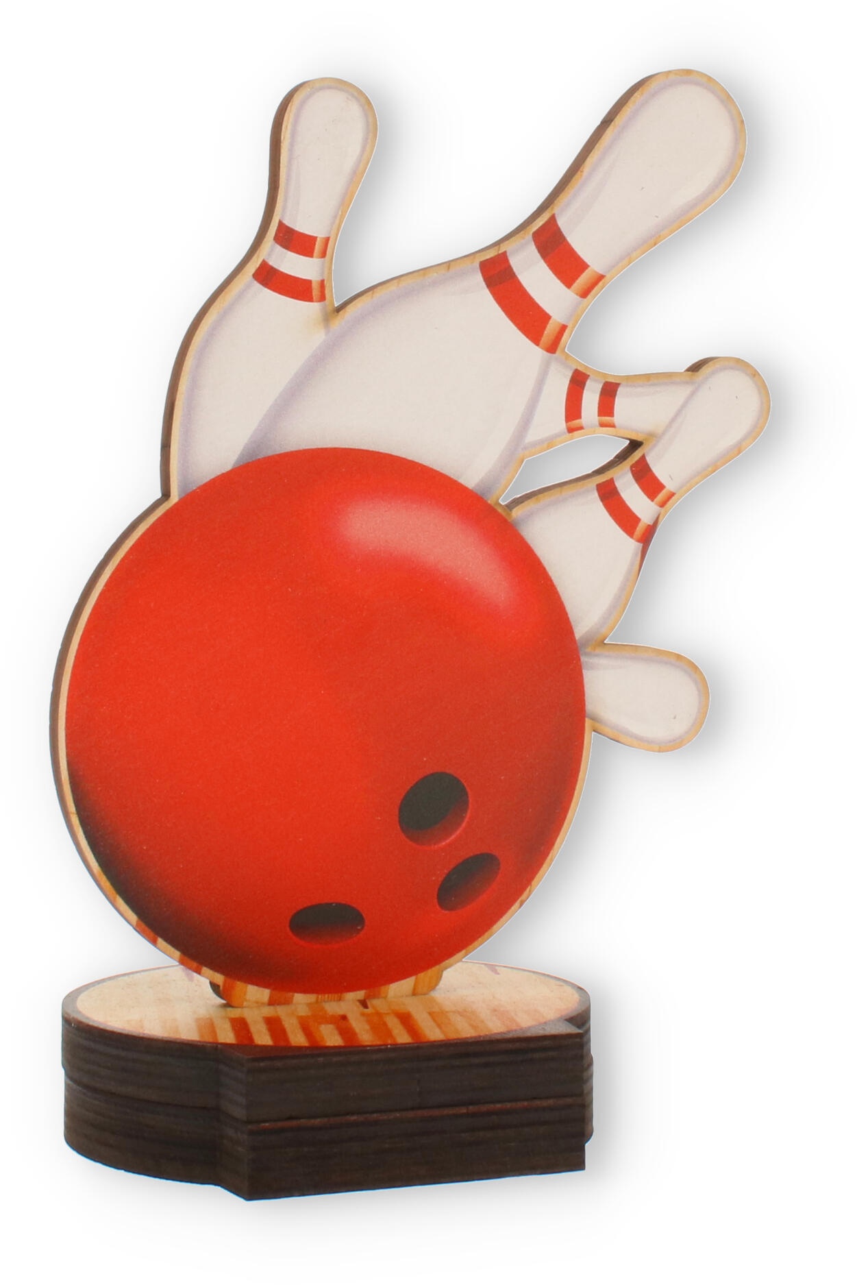 Pokal Bowling aus Holz 22,5cm