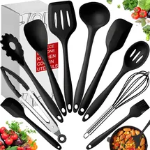 Retoo Küchenhelfer Set 10tlg Silikon Schwarz