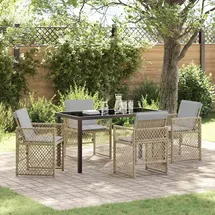 vidaXL Garten Essgruppe 5-tlg. Beige