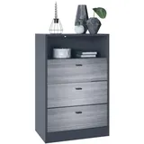 Vladon Kommode, Anthrazit, Holzwerkstoff, 56x86.5x36 cm, Wohnzimmer, Kommoden & Sideboards, Kommoden