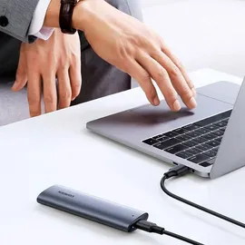 UGREEN 10902 Speicherlaufwerksgehäuse SSD-Gehäuse, M.2 M.2, USB Anschluss, Silber