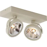 QAZQA Moderne Deckenleuchte 2-flammig rund beige