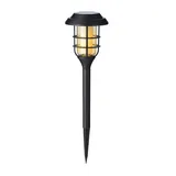 MARELIDA LED Solar Wegleuchte Gartenfackel Flammeneffekt - H: 44cm - schwarz