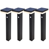 linovum 4 Stück ANBO Wegeleuchten Solarlampen für Außen mit Bewegungsmelder Solarleuchte Gartenbeleuchtung Deko Außenleuchte draußen LED mit heller & langer Leuchtkraft