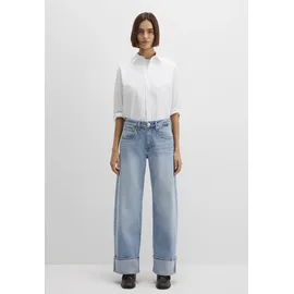Mavi Weite Jeans "SANDRA", Damen, Gr. 32, Länge 32, blau (lt brushed denim), 77% Baumwolle, 22% Lyocell, 1% Elastan, weit normal, Jeans, Cuffed Wide Leg