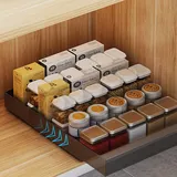 VFDC Teleskopschublade, Ausziehbare Schublade Küche- Inkl. Schienen, Slide Out Drawer für Küchenschrank, Pull Out Cabinet Organizer, Schrankauszug Küche, Schwarz, 35cm