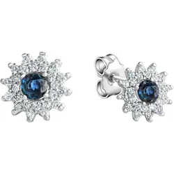 Orolino Ohrringe 585/- Gold Safir blau 0.2400 Karat Silbergrau Damen 