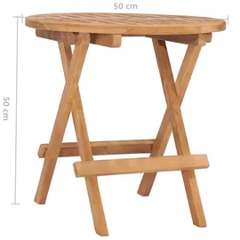 vidaXL Gartentisch Klappbar 61,5 x 54,5 x 11 cm Braun