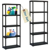GarPet 2er Set Steckregal Standregal Regal Abstellkammer 5 Böden 70 x 30 x 176 cm