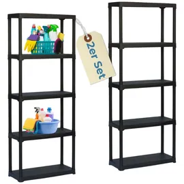 GarPet 2er Set Steckregal Standregal Regal Abstellkammer 5 Böden 70 x 30 x 176 cm