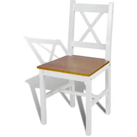 vidaXL Esszimmerstuhl Kiefernholz weiß 6er Set