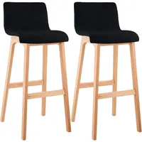 CLP 2er Set Barhocker Hover Stoff Natura schwarz