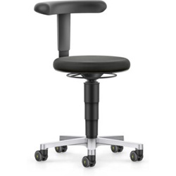 bimos ESD Hocker mit Rollen, Stoff schwarz, Sitzhöhe 450-650 mm, Flex-Stütze
