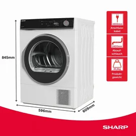 Sharp KD-NHA8S6GW1D-DE Wärmepumpentrockner (8 kg)