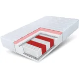 Fdm ATINA Memory Foam Taschenfederkernmatratze 140 x 200 cm Atmungsaktive 7-Zonen Matratze Allergiker 19 cm Höhe H3/H4 Mittelhart/Hart (60-120 kg) Bezug Waschbar