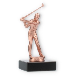 Pokal Metallfigur Golf Herren bronze auf schwarzem Marmorsockel 14,6cm