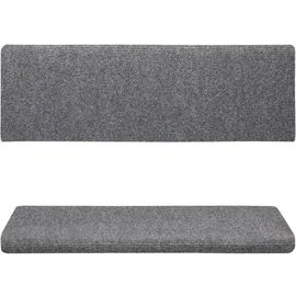 vidaXL Treppenmatten 15 Stk. Nadelvlies 65x21x4 cm Hellgrau