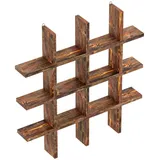 [en.casa] Wandregal Orimattila Holz 62x62x9 cm Dunkler Holzton - Dunkelbraun,