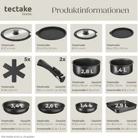Tectake Küchenstarterset Topf-Set 4-tlg. 38 cm rund