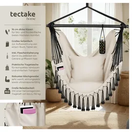 Tectake tectake® Hängesessel, Malika, Boho-Style, Belastbarkeit 150kg