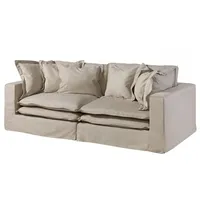 Massivmoebel24 Sofa 2-Sitzer 238x117x90 beige SYLT